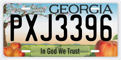 GA license plate PXJ3396