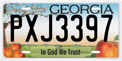 GA license plate PXJ3397