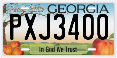 GA license plate PXJ3400
