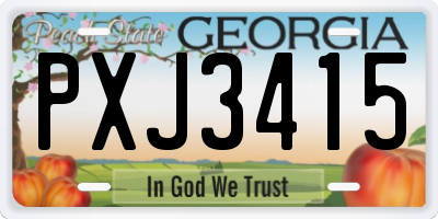GA license plate PXJ3415