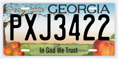 GA license plate PXJ3422