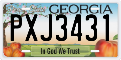 GA license plate PXJ3431