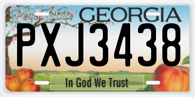 GA license plate PXJ3438