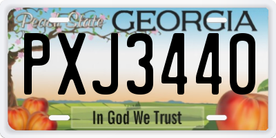 GA license plate PXJ3440