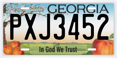GA license plate PXJ3452
