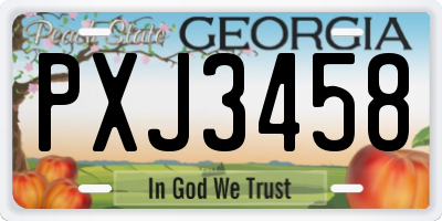 GA license plate PXJ3458