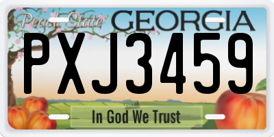 GA license plate PXJ3459