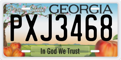 GA license plate PXJ3468