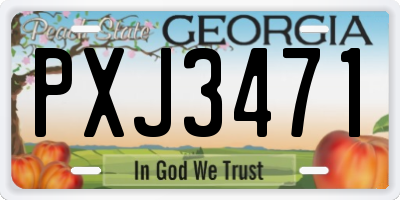 GA license plate PXJ3471