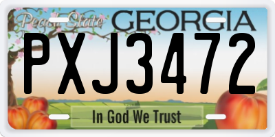 GA license plate PXJ3472
