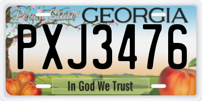 GA license plate PXJ3476