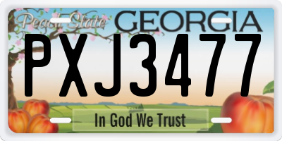 GA license plate PXJ3477