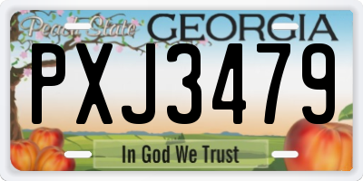 GA license plate PXJ3479