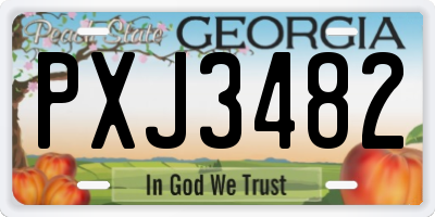 GA license plate PXJ3482