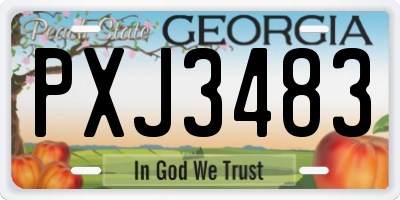 GA license plate PXJ3483