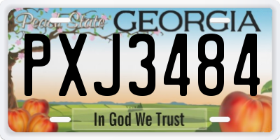 GA license plate PXJ3484
