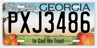 GA license plate PXJ3486