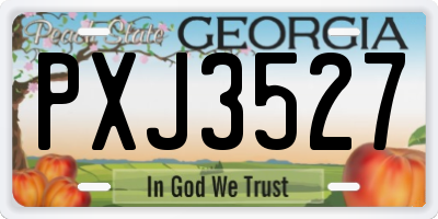 GA license plate PXJ3527