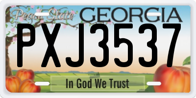 GA license plate PXJ3537