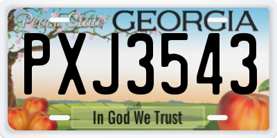GA license plate PXJ3543