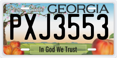 GA license plate PXJ3553