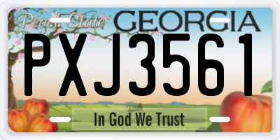 GA license plate PXJ3561