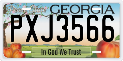 GA license plate PXJ3566