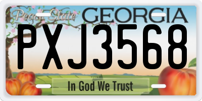 GA license plate PXJ3568
