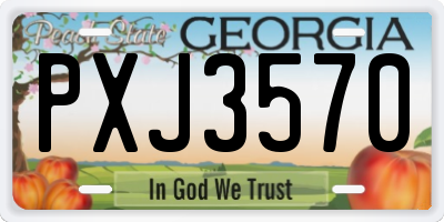 GA license plate PXJ3570