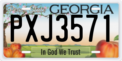 GA license plate PXJ3571