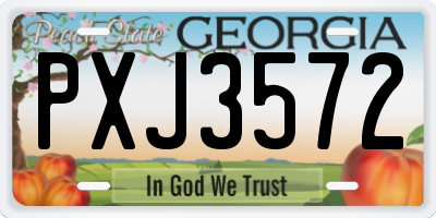 GA license plate PXJ3572