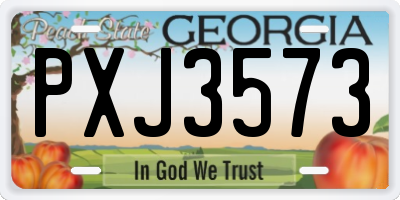 GA license plate PXJ3573