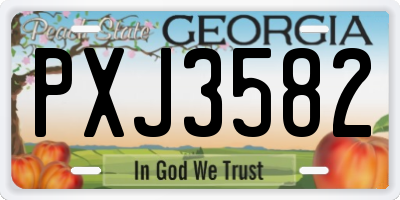 GA license plate PXJ3582