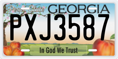 GA license plate PXJ3587