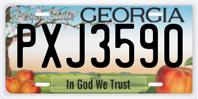 GA license plate PXJ3590