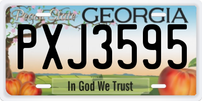 GA license plate PXJ3595