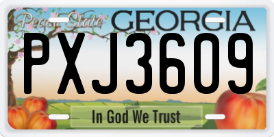 GA license plate PXJ3609
