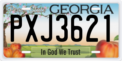 GA license plate PXJ3621