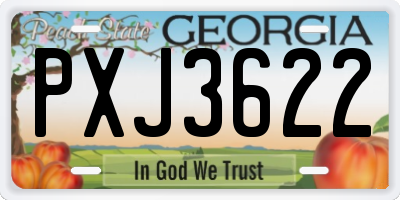 GA license plate PXJ3622