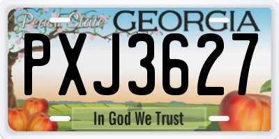 GA license plate PXJ3627