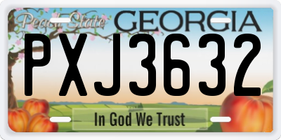GA license plate PXJ3632