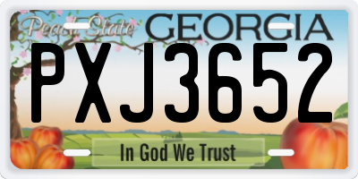GA license plate PXJ3652
