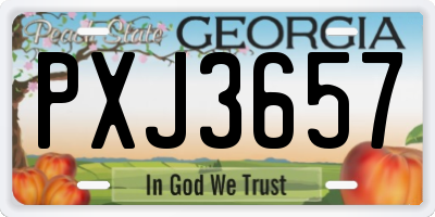 GA license plate PXJ3657