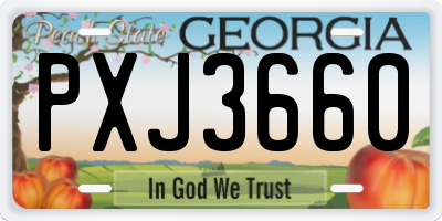 GA license plate PXJ3660