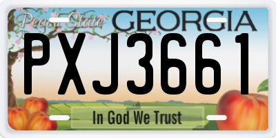 GA license plate PXJ3661