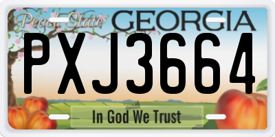 GA license plate PXJ3664