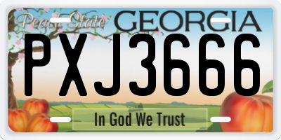 GA license plate PXJ3666