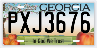 GA license plate PXJ3676