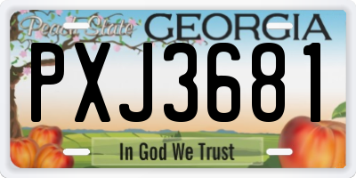 GA license plate PXJ3681