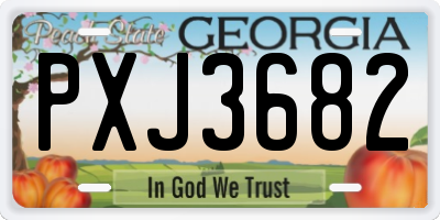 GA license plate PXJ3682